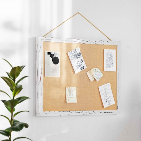 Flash Furniture Juno Rustic Wall Mount Linen Board w/Wood Push Pins, 18x24, Whitewashed HGWA-LINEN-18X24-WHTWSH-GG